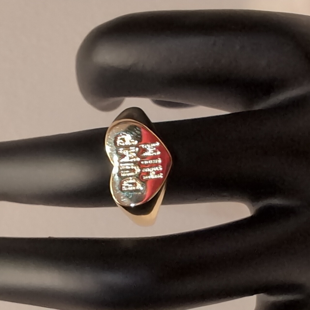 XEVRY| Gold plated Heart Ring With "Dump Him" Slogan